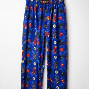 LEGO DC Super Heroes Pajama Pants Boys Size S (6/7) Blue Batman Superman Flash